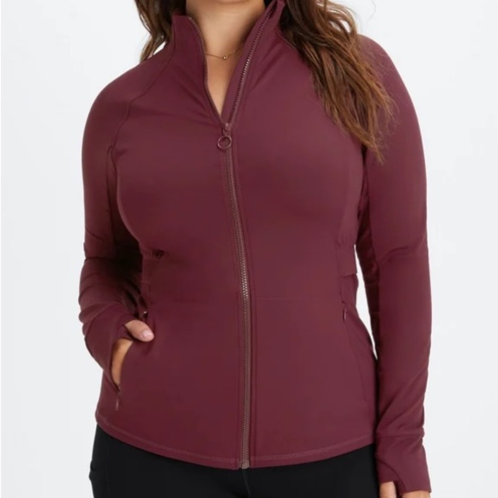 Fabletics Trinity Performance Jacket - Maroon - image 1